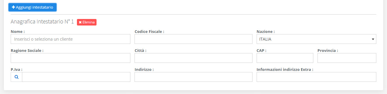 Selezione cointestatario fattura