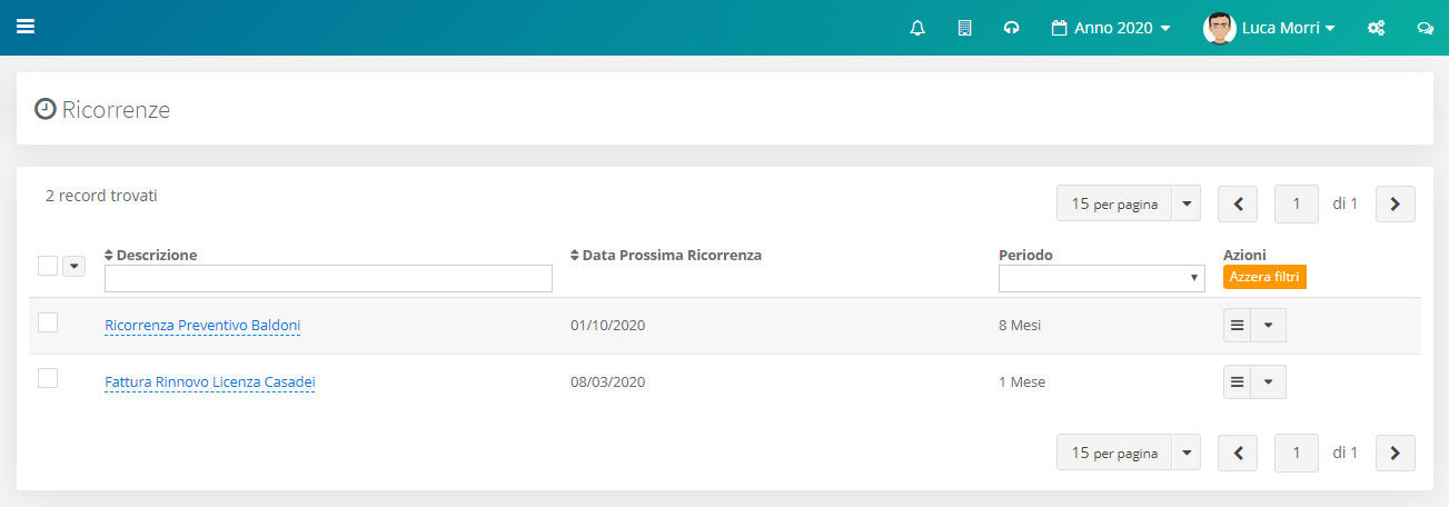Lista Ricorrenze
