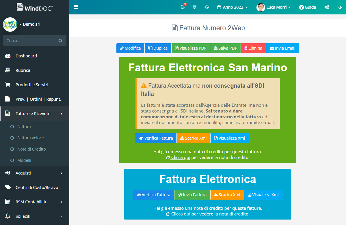 Fattura Elettronica San Marino - Invio Servizi Italia