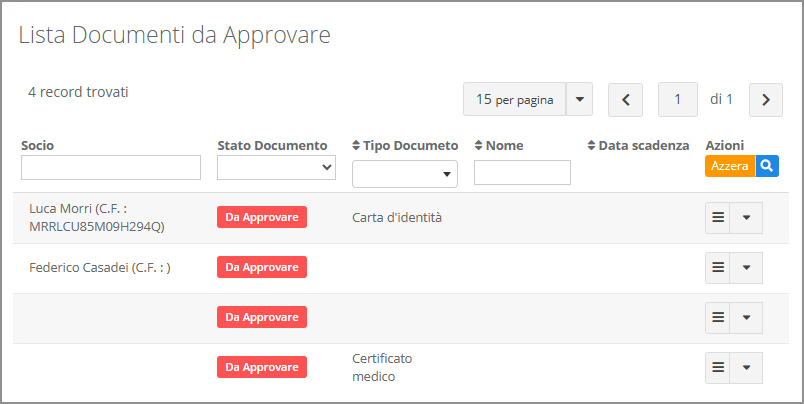 Documenti Soci da Approvare