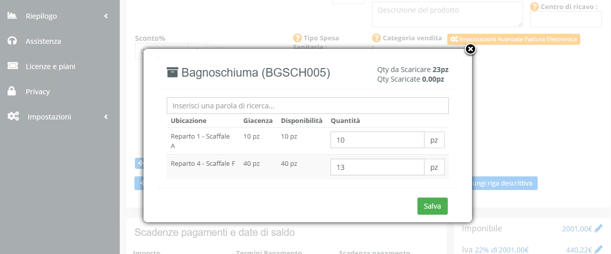 Ubicazione : Scarico