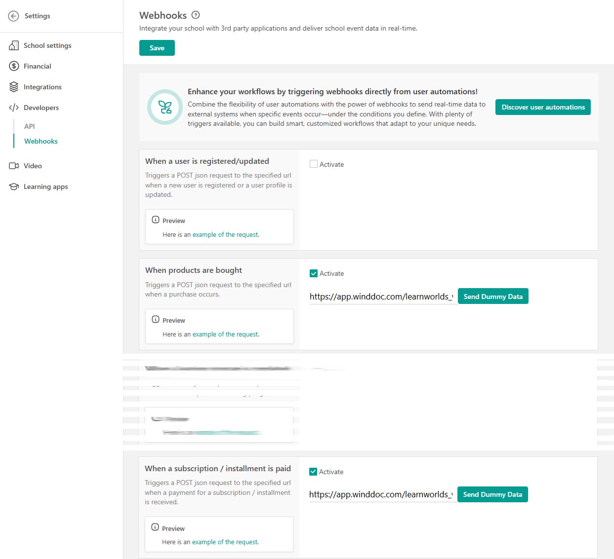 LearnWorlds - Webhook