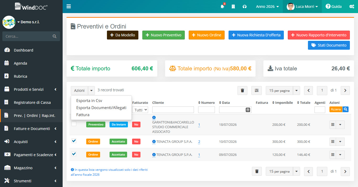 Lista Preventivi