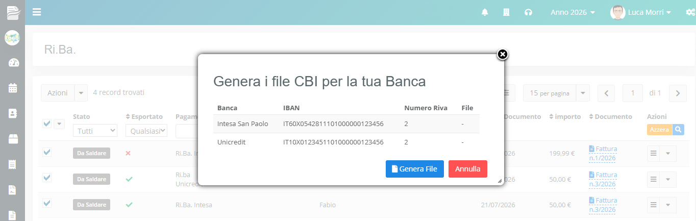 Ri.Ba. Esportazione CBI