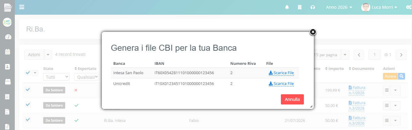 Ri.Ba. Esportazione CBI